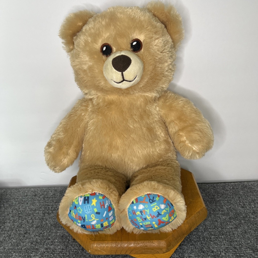 Build-A-Bear Workshop Happy Birthday Bear Light Brown‎ Stuffed Plush